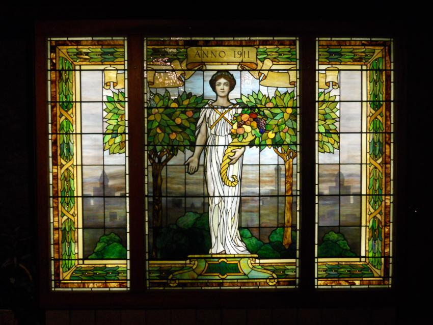 Sonnenberg Gardens & Mansion State Historic Park Wine Center stained glass window