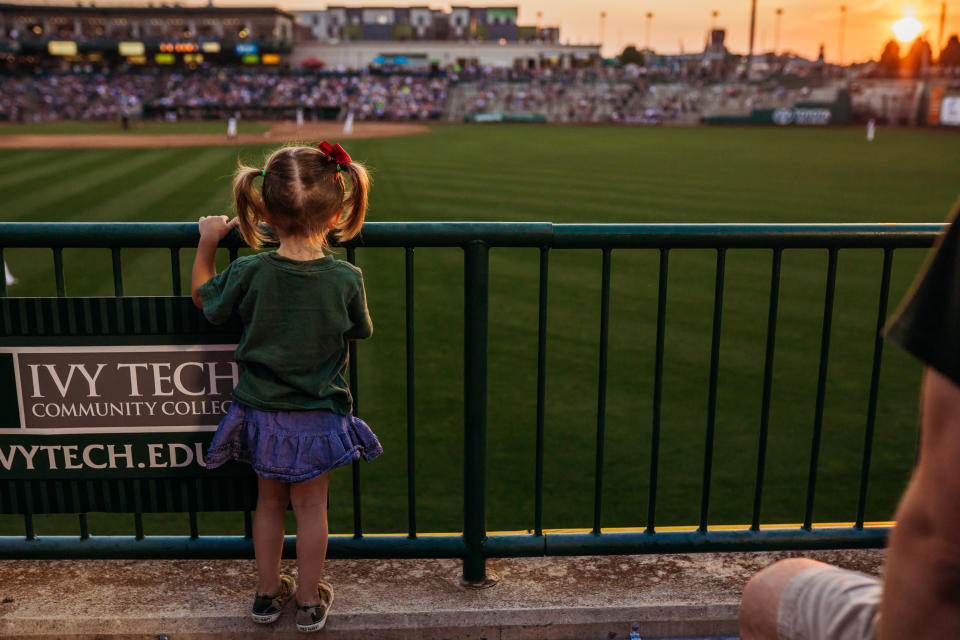 Girl at TinCaps Baseball Game at Parkview Field in Downtown Fort Wayne