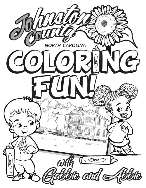 Johnston County Coloring Book Cover in black and white
