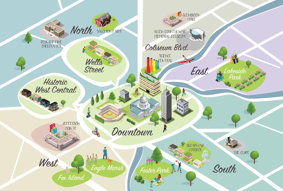 Fort Wayne Neighborhoods Illustration