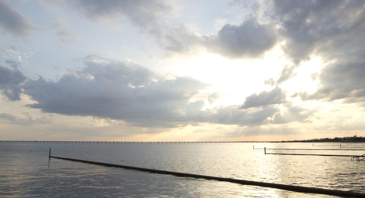 Seawall in Mandeville of Lake Pontchartrain