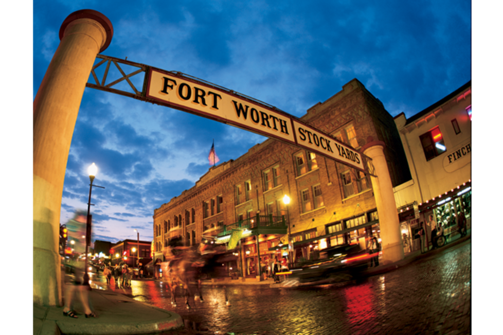 Stockyards Hotel at Night