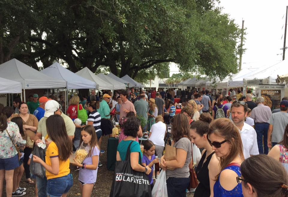 Crowd at Lafayette Farmers and Artisans Market at the Horse Farm