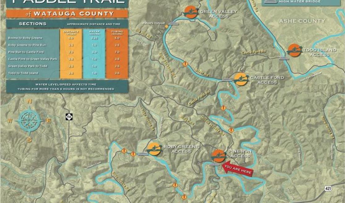 New River Paddle Trail map excerpt