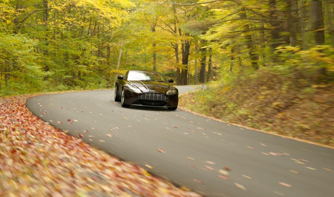 Black car on Winding Road