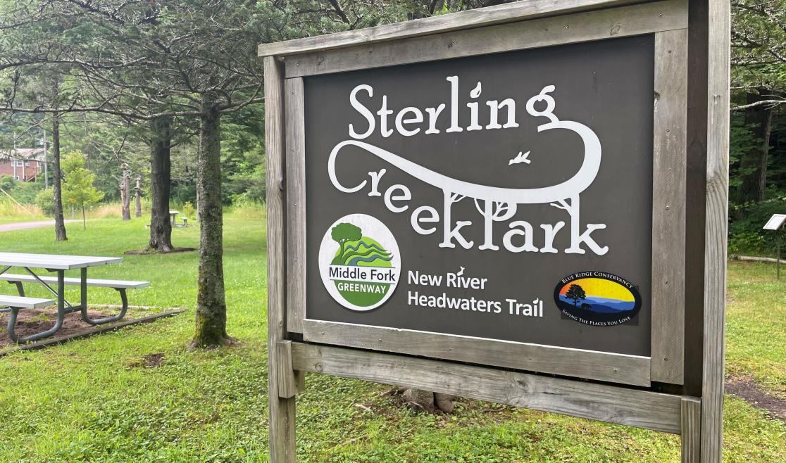 Sterling Creek Park sign