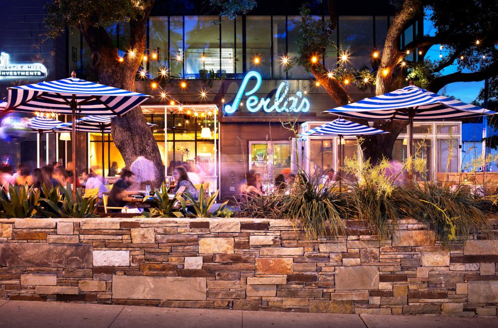 patio on south congress at Perlas Seafood and oyster bar in austin texas