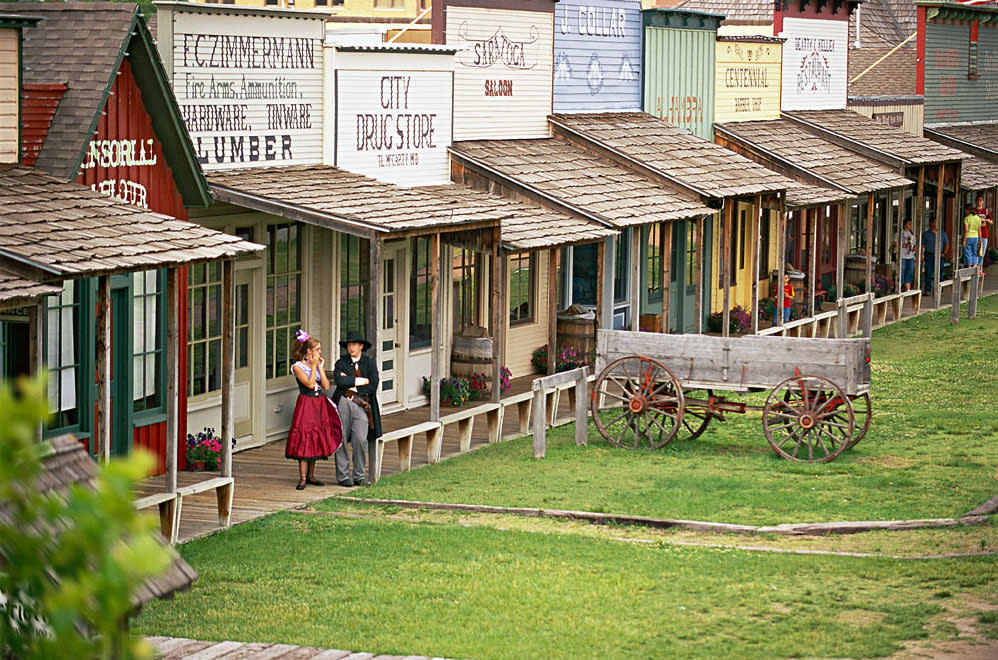 People in period costumes at Boot Hill Museum in Dodge City, Kansas