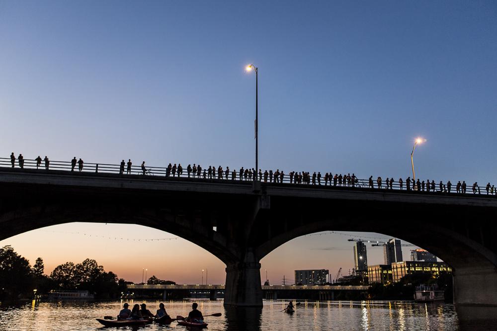 Sunset over the Congress Avenue Bridge