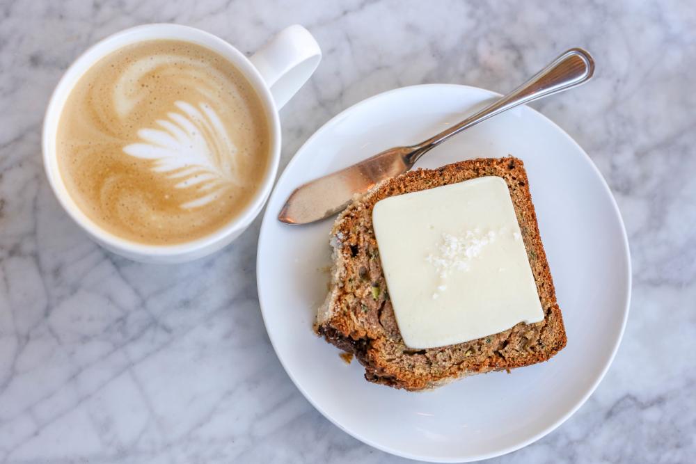 Zucchini Bread and Coffee from Launderette.