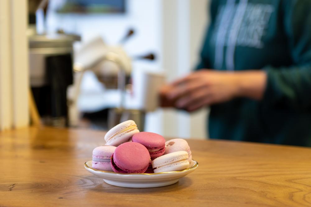 Hetty Arts Pastry macarons at Conjure Coffee in Fort Wayne, Indiana