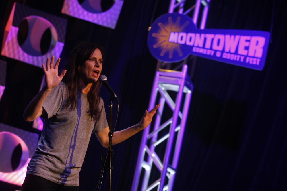 Comedian performs at Moontower Comedy & Oddity Festival 2012