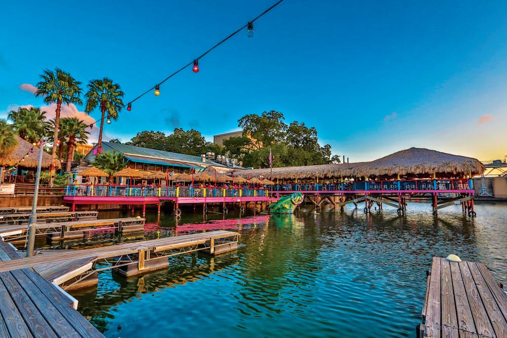 Hula Hut patio from Lake Austin in west Austin Texas