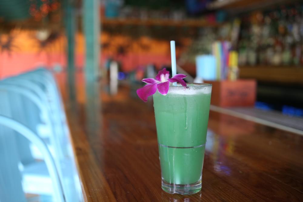 colorful Cocktail at Cats Pajamas tiki bar in austin texas