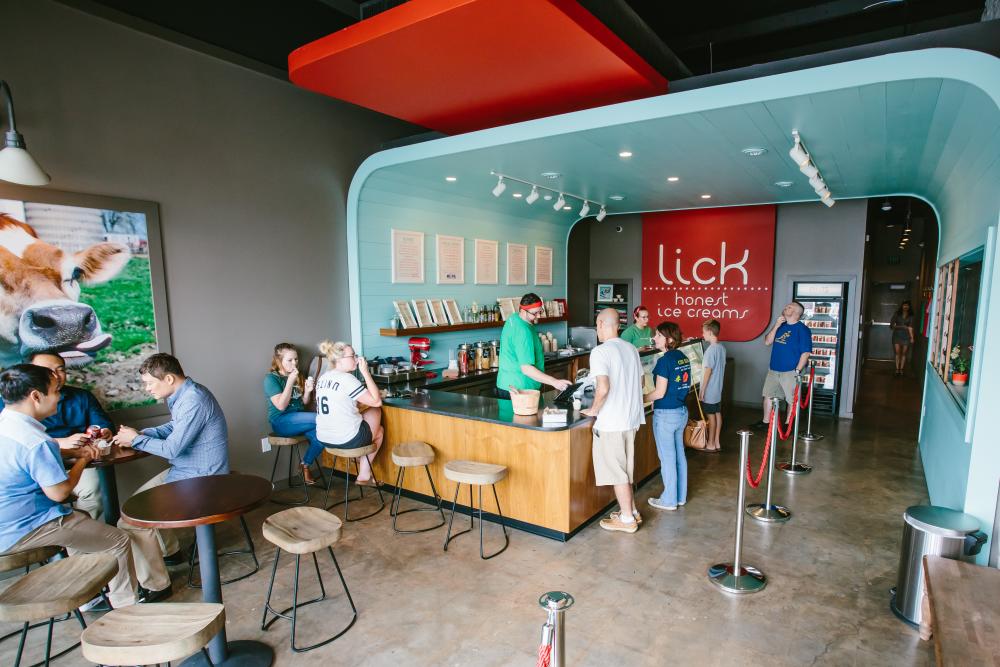 Lick Honest Ice Creams interior of Burnet Location in austin texas