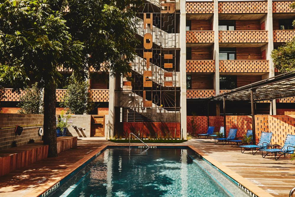 The Carpenter Hotel pool in austin texas