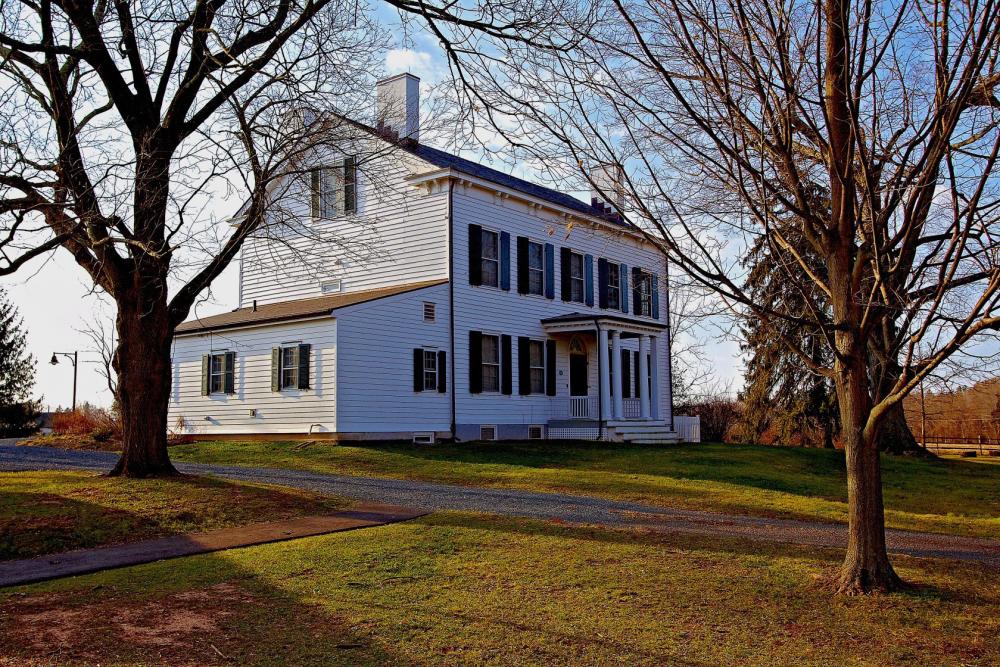 An angled view of Updike Farmhouse near Princeton 