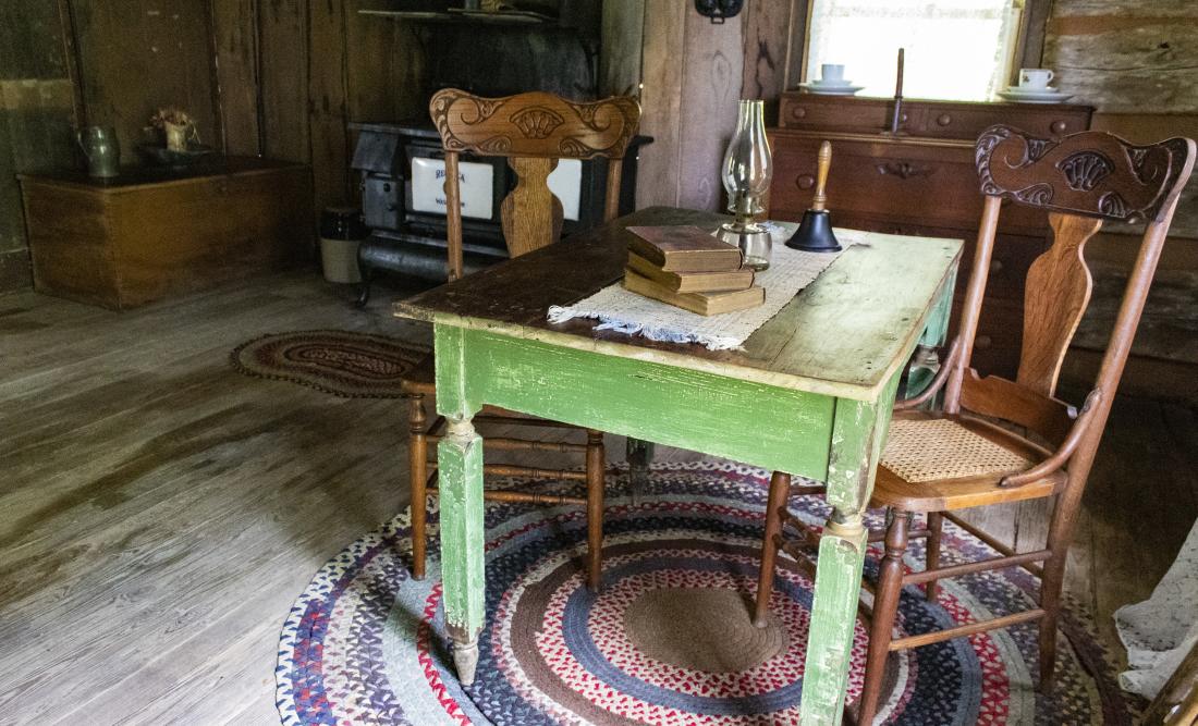 inside the teachers house at Historic Collinsville