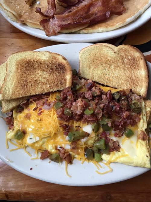 A plate omelette with toast at Tank’s Bar & Grill in Dayton, OH