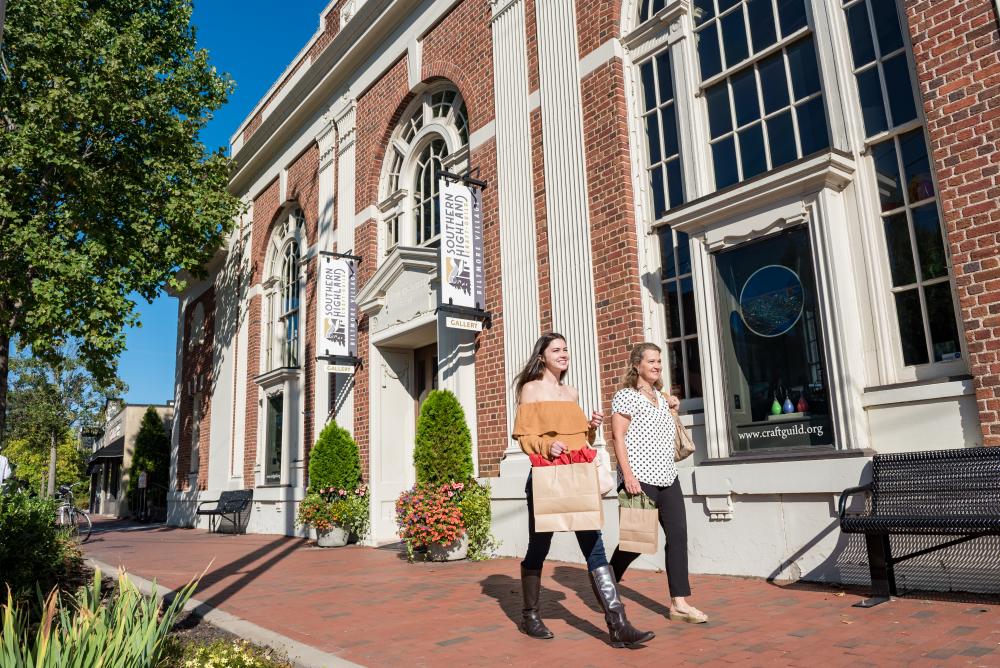 Mother and Daughter Shopping in Historic Biltmore Village