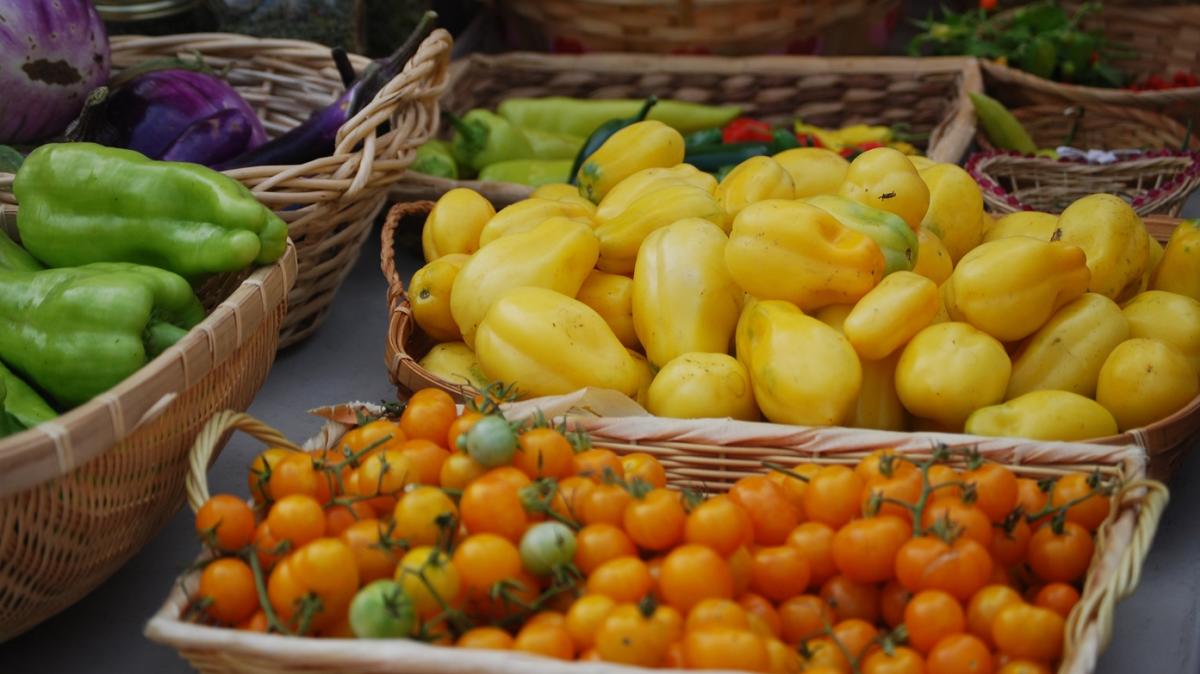 Fruits And Vegetables At The Farmers Market In Market Square In Knoxville, TN