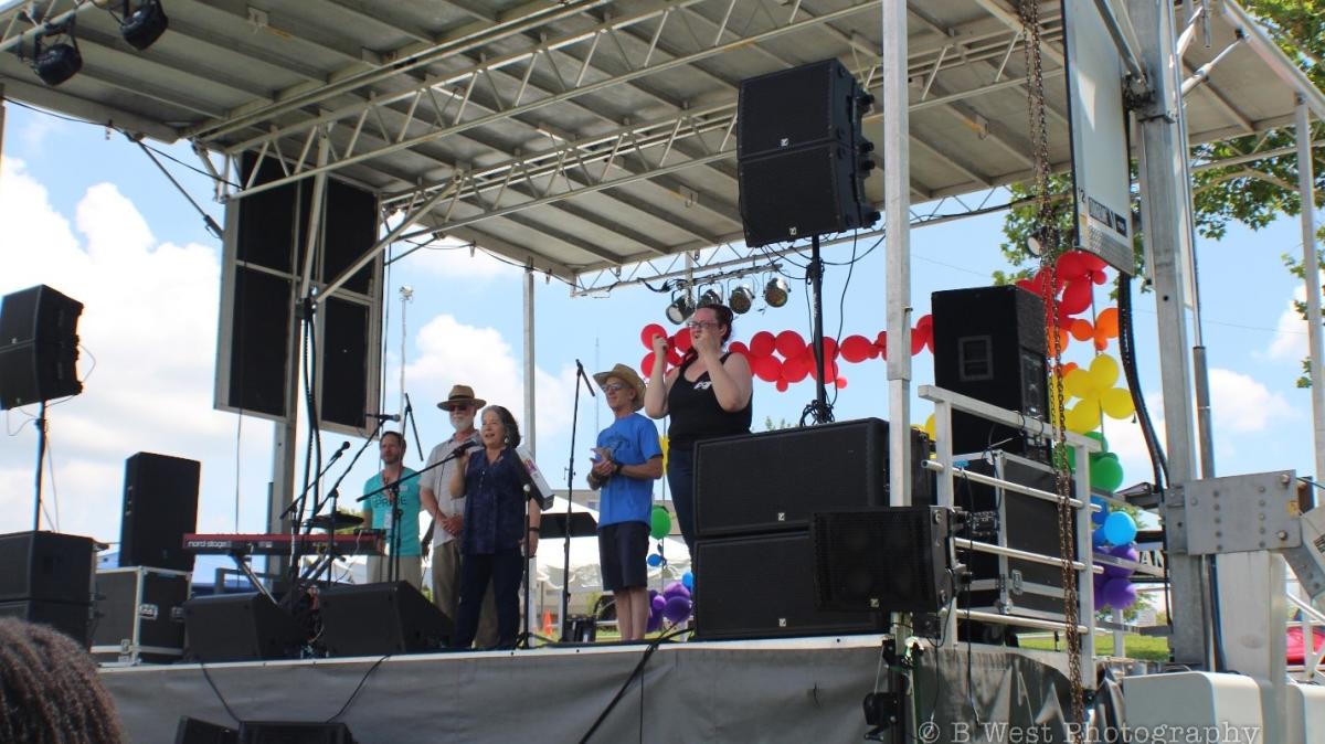 Mayor Rogero speaking at the Knox Pridefest in 2017 courtesy of B West Photography