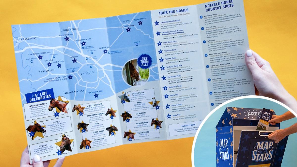 Map to the Stars brochure expanded showing the detailed map and information inside.