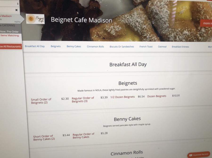 Online menu from Beignet Cafe in Madison, AL