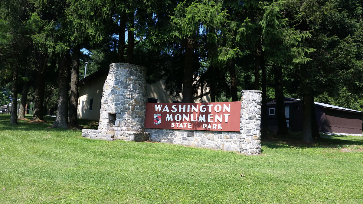 Washington Monument State Park Sign