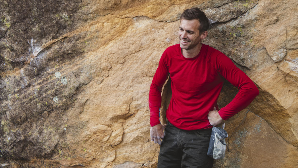 Climber Tom Ellis takes a breather in Beaver Canyon, New Mexico Magazine