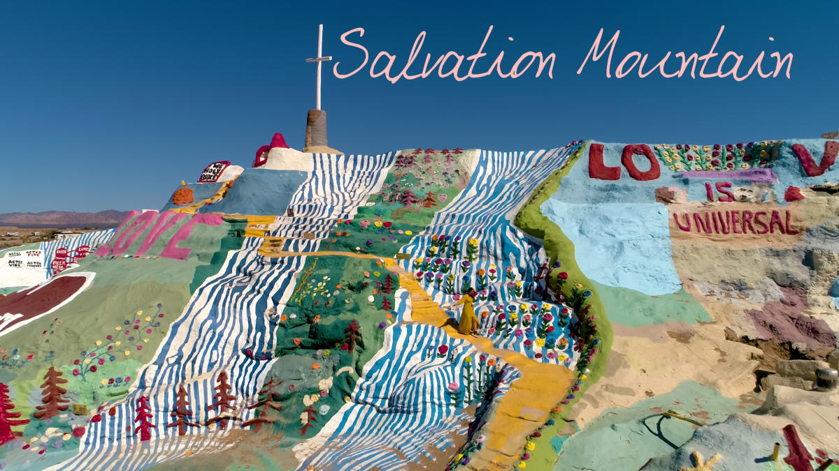 women viewing Salvation Mountain