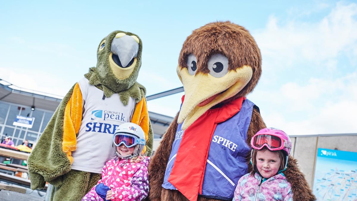 Shred & Spike Coronet Peak mascots