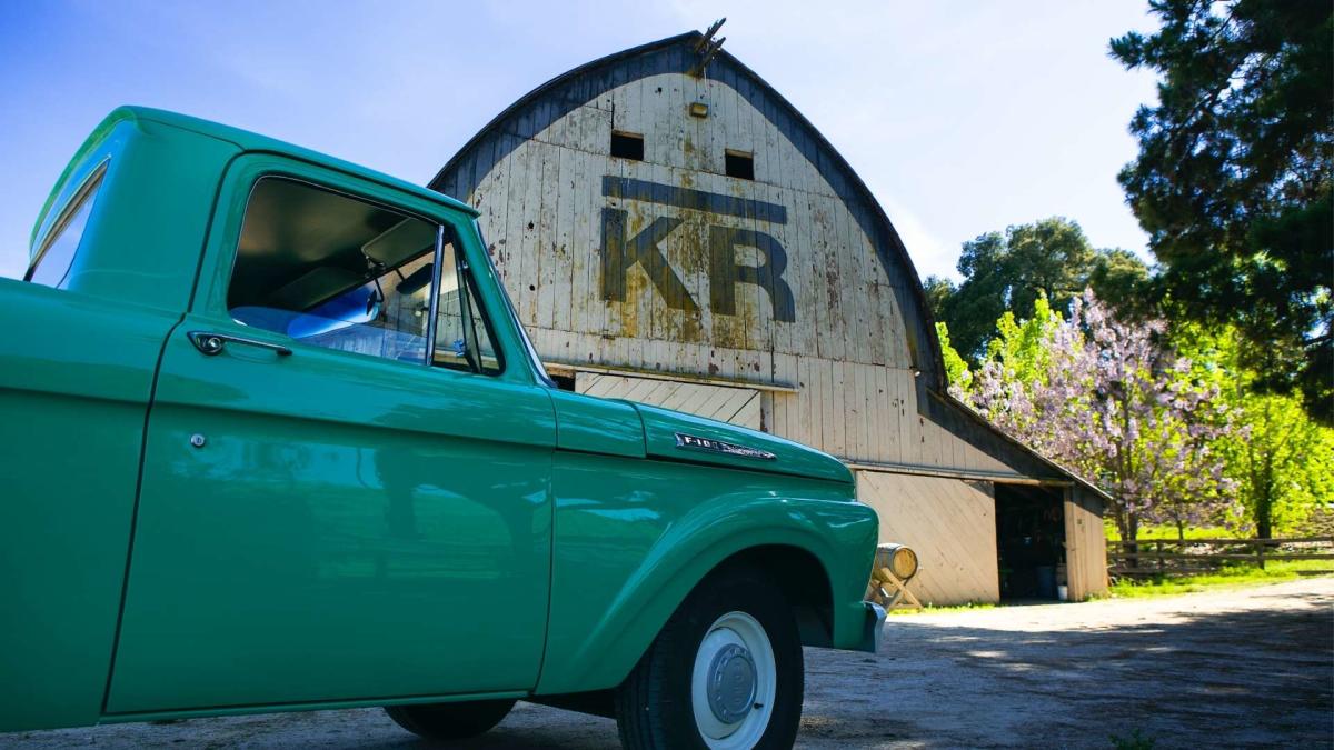 Truck at a barn in Paso Robles, CA