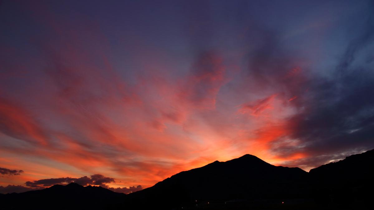 Sunrise over Ensign Peak in Utah
