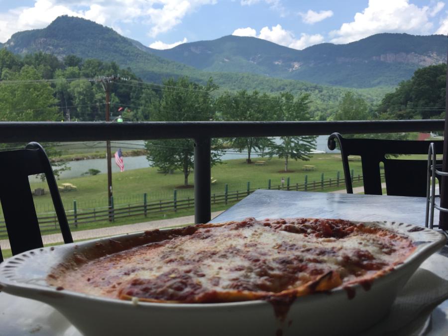 Lasagna at La Strada in Lake Lure