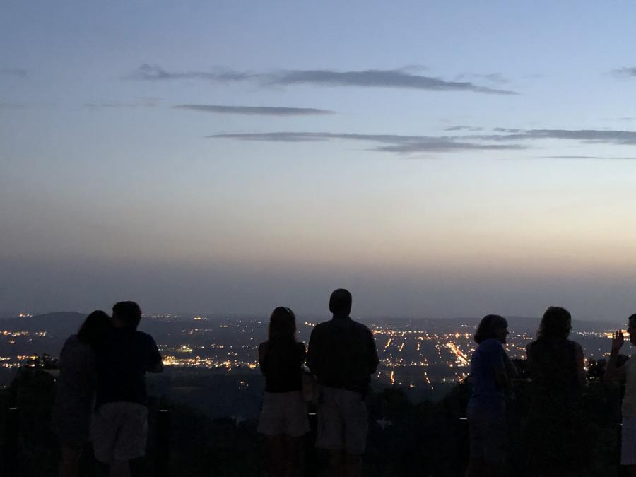 The view at Burritt on the Mountain Cocktails at the View offers great panoramic views of the Huntsville area.