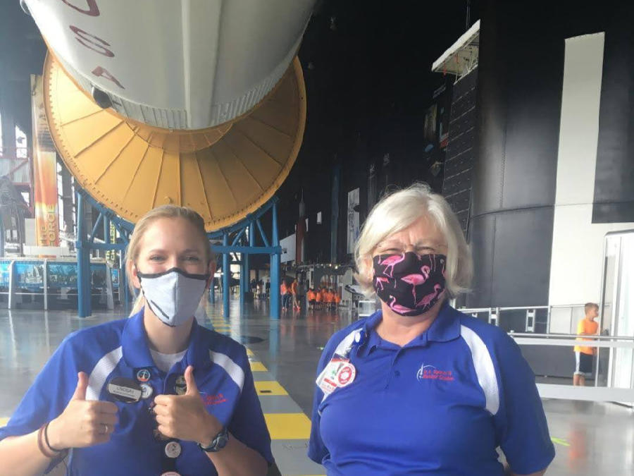 People At The Us Space & Rocket Center Wearing Masks