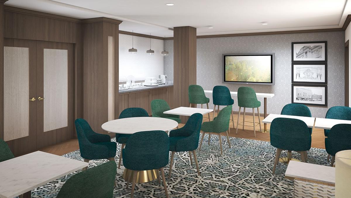 The Towers at the Kahler concierge lounge rendering - Rochester, MN