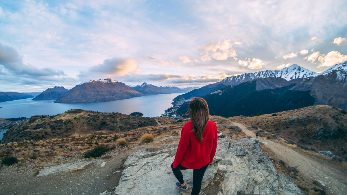 Queenstown Hill sunset hike in spring