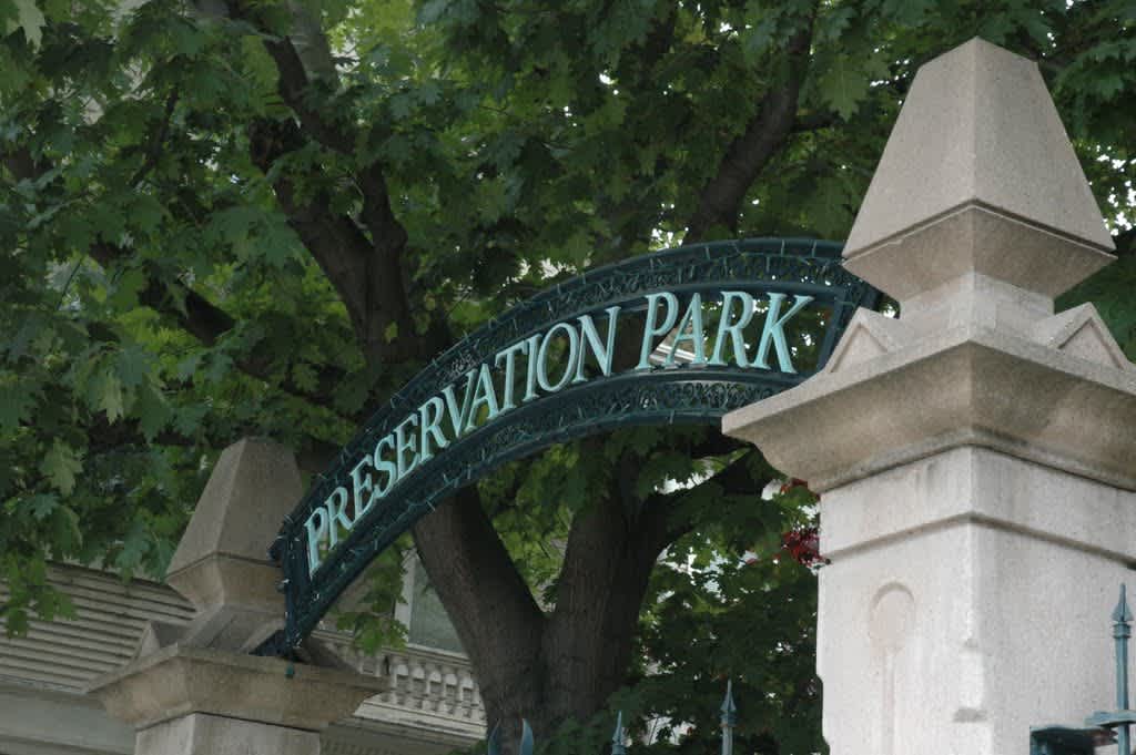 Preservation Park sign