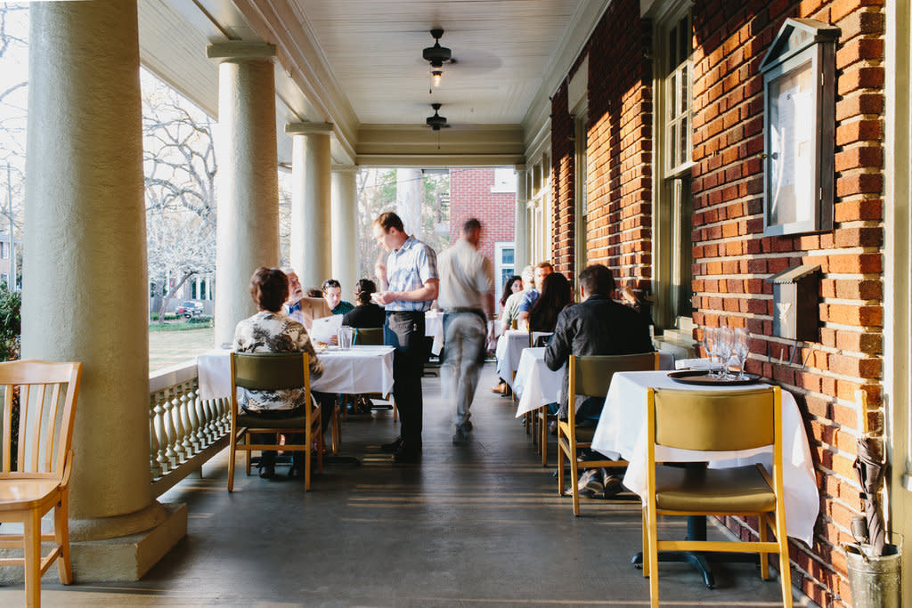 Dining porch at Five and Ten in Athens, GA