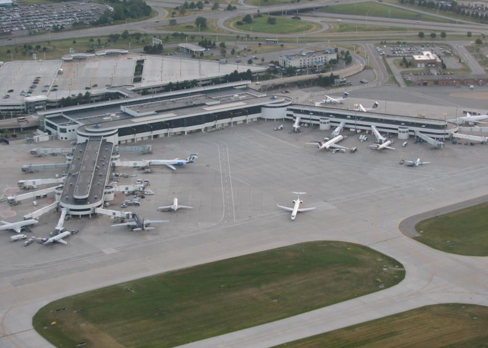 Aerial view of the Greater Rochester International Airport