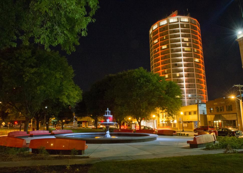 Crowne Plaza from Foreman Park