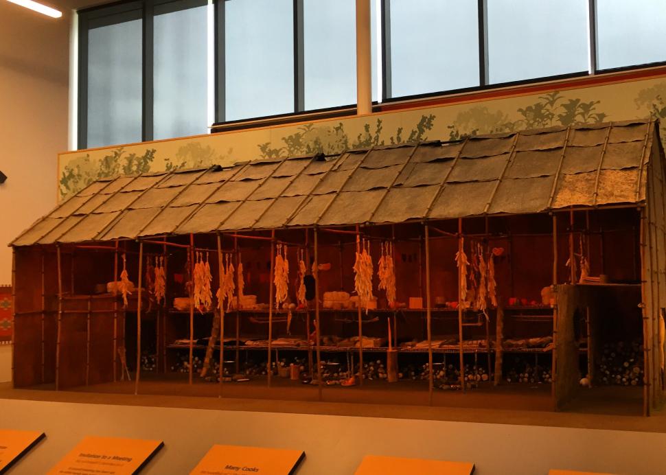 Scale model of the Bark Longhouse