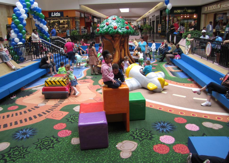 Kids play at the Marketplace Mall in Rochester, NY