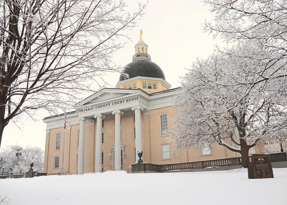 ONTARIO COUNTY COURTHOUSE in snow