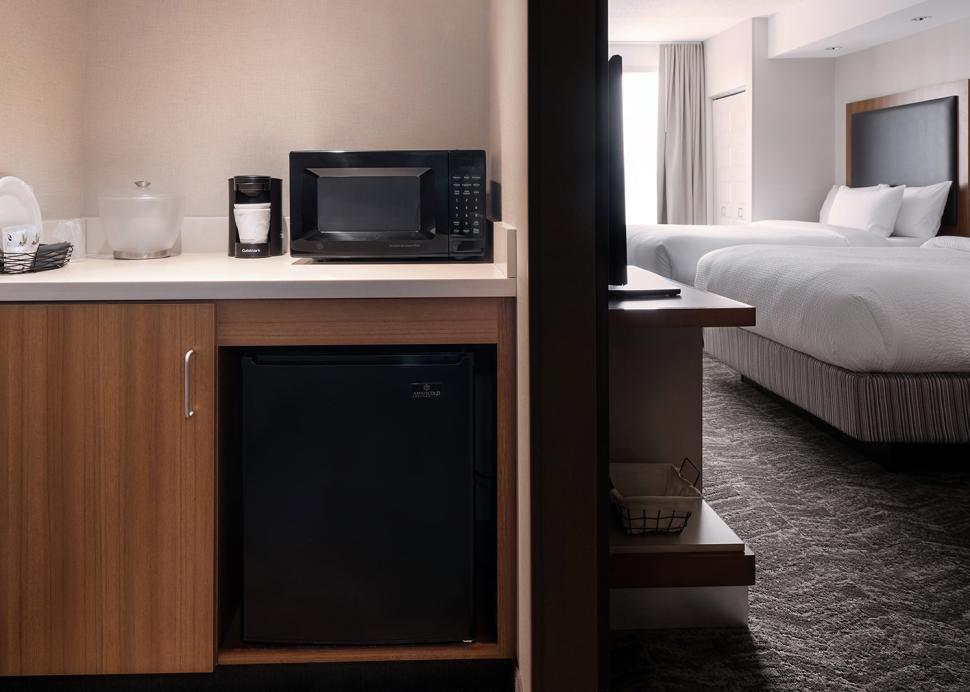 Every guest room features a convenient kitchenette with microwave and mini-fridge