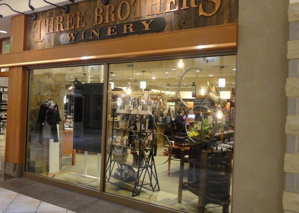 Entrance to the Three Brothers Winery tasting room at Eastview Mall