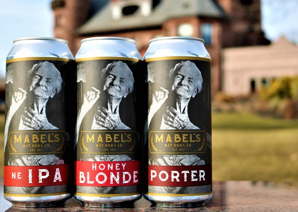 Close up of Mabel Craft Beer cans