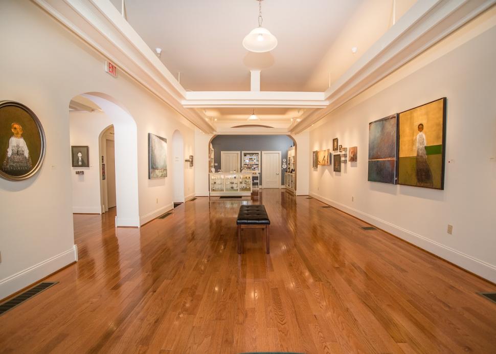 Interior of the full viewing gallery inside of Main Street Arts in Clifton Springs